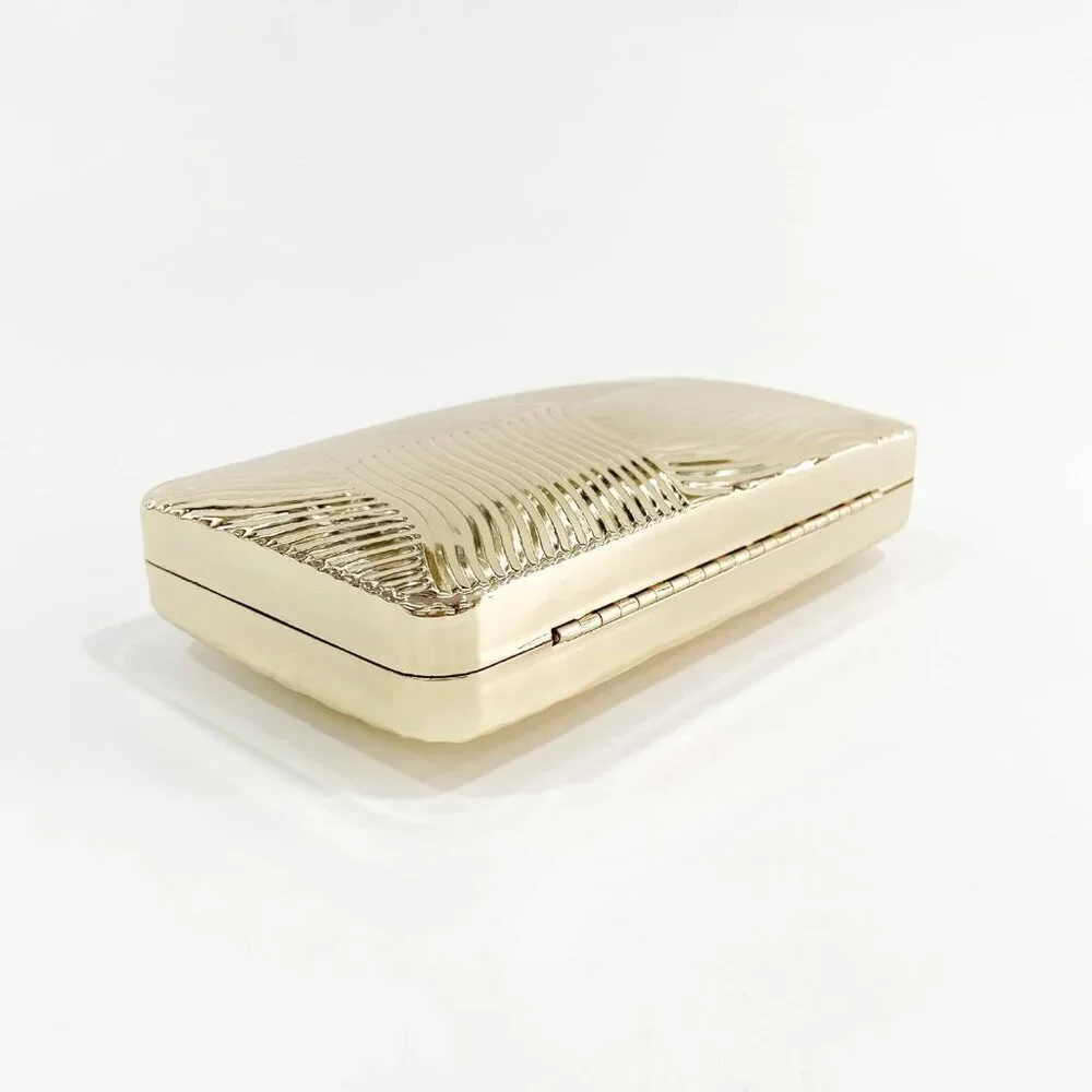 Acrylic Clutch Bag Women Metallic Stripes Evening Fashion Handbag